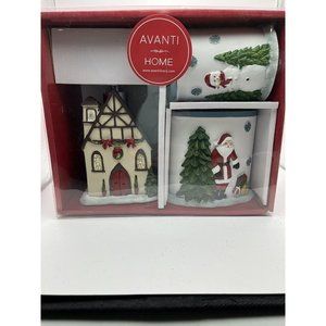 AVANTI HOME CHRISTMAS BATHROOM 3 PIECE GIFT HOLIDAY SET Ceramic